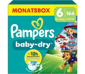 Pampers Baby Dry 13-18kg (164 ks) / plienkové nohavičky / veľkosť 6 (13-18kg)