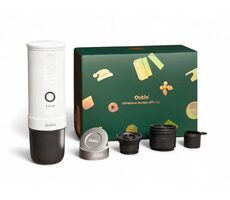Outin Nano Prenosný Aku Espresso kávovar biela + Basket PLUS sada (Vianočný set) / Aku 7500 mAh / 80 ml / USB-C