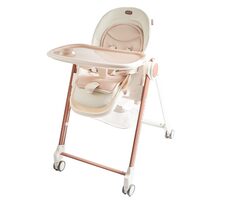 2Kids Toys Jedálenská stolička s kolieskami hnedá / od 6 mesiacov