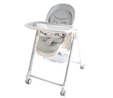 2Kids Toys Jedálenská stolička s kolieskami sivá / od 6 mesiacov
