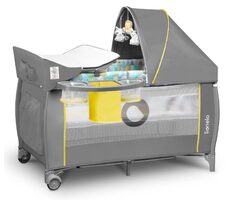 Lionelo Postieľka cestovná Sven PLUS Yellow Scandi