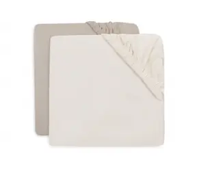 Jollein Prestieradlo napínacie 120x60 cm Milky Oatmeal/Sand 2 ks
