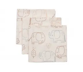 Jollein Servítky mušelínové 3 ks 31x31cm Elephant Tales
