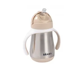 Beaba Hrnček termoizolačný so slamkou nerez 250ml Clay Earth