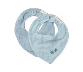 Little Dutch Podbradník bandana 2 ks Pure Denim Blue