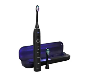 TrueLife SonicBrush Clean70 UV čierna / sonická zubná kefka / USB-C / 5 režimov čistenia / 90.000 kmitov / 2 hlavice