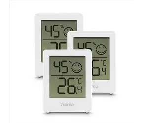 HAMA Cres digitálny teplomer/vlhkomer biela / 3 ks v balení 