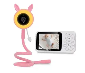 Evolveo Baby Monitor N35 ružová - detská opatrovateľka s kamerou / VOX / teplomer / nočné videnie / RGB svetlo
