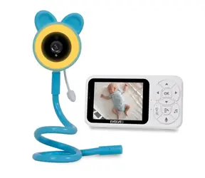 Evolveo Baby Monitor N35 modrá - detská opatrovateľka s kamerou / VOX / teplomer / nočné videnie / RGB svetlo