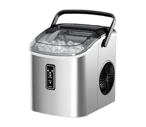 Euhomy IM008 Výrobník kociek ľadu strieborná / 220-240 V / dotykové ovládanie / Denná kapacita: 12 kg kociek ľadu
