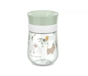 Little Dutch Hrnček trénovací 360° 300 ml Farma zelená / od 9 mesiacov