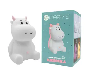 Mary's LED silikónová nočná lampička RGB - kravička, ružová
