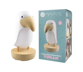 Mary's LED nočná lampička a Bluetooth reproduktor 2v1 - tukan, biely