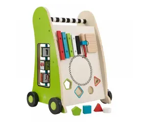 KidKraft Chodítko drevené s motorickými aktivitami zelená / od 12 mesiacov