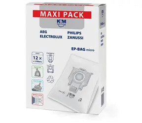 Rozbalené - K&M Vrecká do vysávača EP-BAG micro / 12ks + 2 filtre / rozbalené