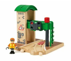 BRIO Signálna stanica s výhybkou (33674) / 1x signálna stanica / 1x pohyblivá figúrka / od 3 rokov