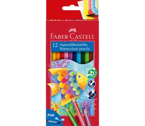 Faber-Castell - Akvarelové pastelky šesťhranné - 12 ks + štetec