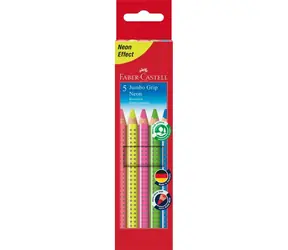 Faber-Castell Jumbo Grip Neon - Pastelky trojhranné - 5 ks