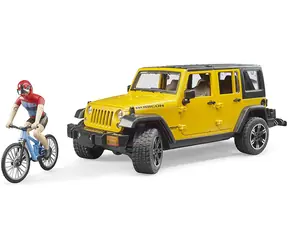 Bruder 02543 Jeep Wrangler s cyklistom a horským bicyklom / 1:16 / od 4 rokov