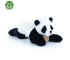 RAPPA Plyšová panda ležiaca 18 cm / ECO-FRIENDLY / od 0 mesiacov