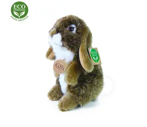 RAPPA Plyšový králik hnedý stojaci 18 cm / ECO-FRIENDLY / od 0 mesiacov