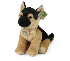 RAPPA Plyšový pes nemecký ovčiak s vodítkom stojaci 23 cm / ECO-FRIENDLY / od 0 mesiacov
