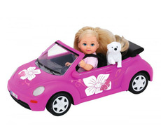 Simba Evička s autom New Beetle Bábika 12 cm / od 3 rokov