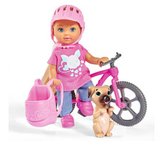 Simba Evička s bicyklom Bábika 12 cm / od 3 rokov
