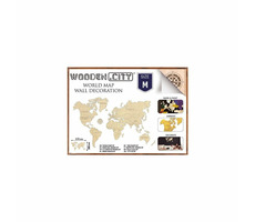 Wooden City 3D Puzzle Mapa Sveta M / 31 dielov / od 14 rokov