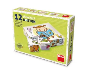 DINO Kocky Pekný deň / Kubus drevené kocky / 12 dielikov / od 3 rokov