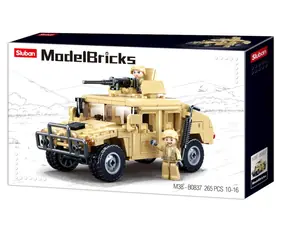 Sluban Army Bricks M38-B0837 Hummer bojový off road / LEGO - kompatibilný / Počet figúrok|dielikov: 2|265 / od 6 rokov