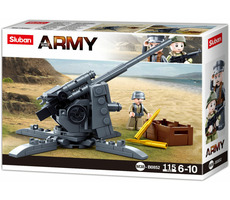 Sluban Army WW2 M38-B0852 Protilietadlový kanón / LEGO - kompatibilný / Počet figúrok|dielikov: 1|115 / od 6 rokov