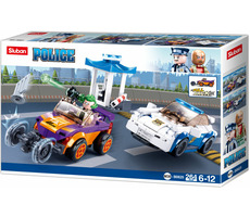 Sluban Polícia M38-B0825 Policajná naháňačka s naťahovacím autom / LEGO - kompatibilný/Počet figúrok|dielikov: 2|161 / 6 rokov