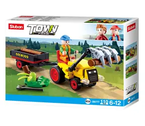 Sluban Town Farma M38-B0777 Traktúrik s prívesom / LEGO - kompatibilný / Počet figúrok|dielikov: 1|110 / od 6 rokov