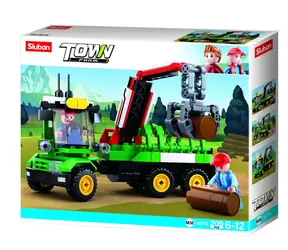 Sluban Town Farma M38-B0778 Traktor s prívesom na klády / LEGO - kompatibilný / Počet figúrok|dielikov: 2|209 / od 6 rokov