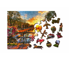 Wooden City 3D Puzzle Kolesá v Amsterdame L / 300 dielov / od 8 rokov