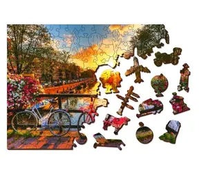 Wooden City 3D Puzzle Kolesá v Amsterdame M