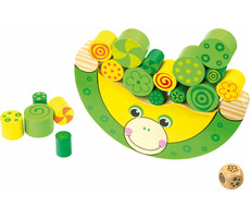 Small Foot Drevená motorická hra balansujúca žaba / od 3 rokov