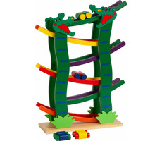 Small Foot Drevená závodná dráha Krokodíl / od 18 mesiacov