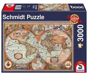 SCHMIDT Puzzle Historická mapa sveta / 3000 dielikov / od 12 rokov
