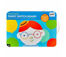 Petit Collage Magnetická kresliaca tabuľka vtipné tváre / od 4 rokov