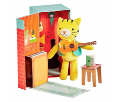 Petit Collage Plyšový tiger Theodor hudobník / od 3 rokov