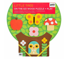 Petit Collage Robustné drevené puzzle Malý strom / od 18 mesiacov