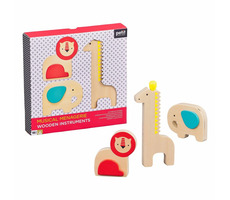 Petit Collage Sada Hudobný zverinec s drevenými nástrojmi 3ks / od 18 mesiacov