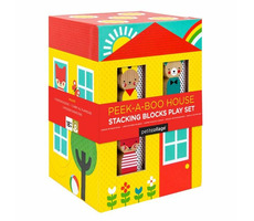 Petit Collage Veža z 1-2-3 kociek domčeky s postavičkami / od 18 mesiacov