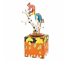 RoboTime 3D skladačka hracej skrinky Spievajúce vtáčiky / od 14 rokov / 33 dielikov / Obtiažnosť: stredná