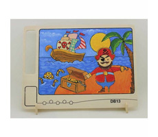 RoboTime Drevená obojstranná omaľovánka pirát / od 3 rokov