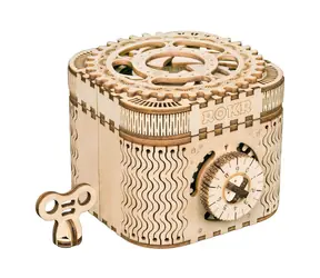 RoboTime 3D drevené mechanické puzzle Šperkovnica / od 14 rokov / 123 dielikov / Obtiažnosť: stredná