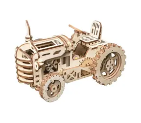 Robotime 3D drevené mechanické puzzle Traktor / od 14 rokov / 135 dielikov / Obtiažnosť: stredná