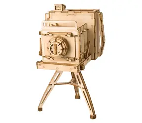 RoboTime drevené 3D puzzle Historický fotoaparát / od 8 rokov / 140 dielikov / Obtiažnosť: nízka